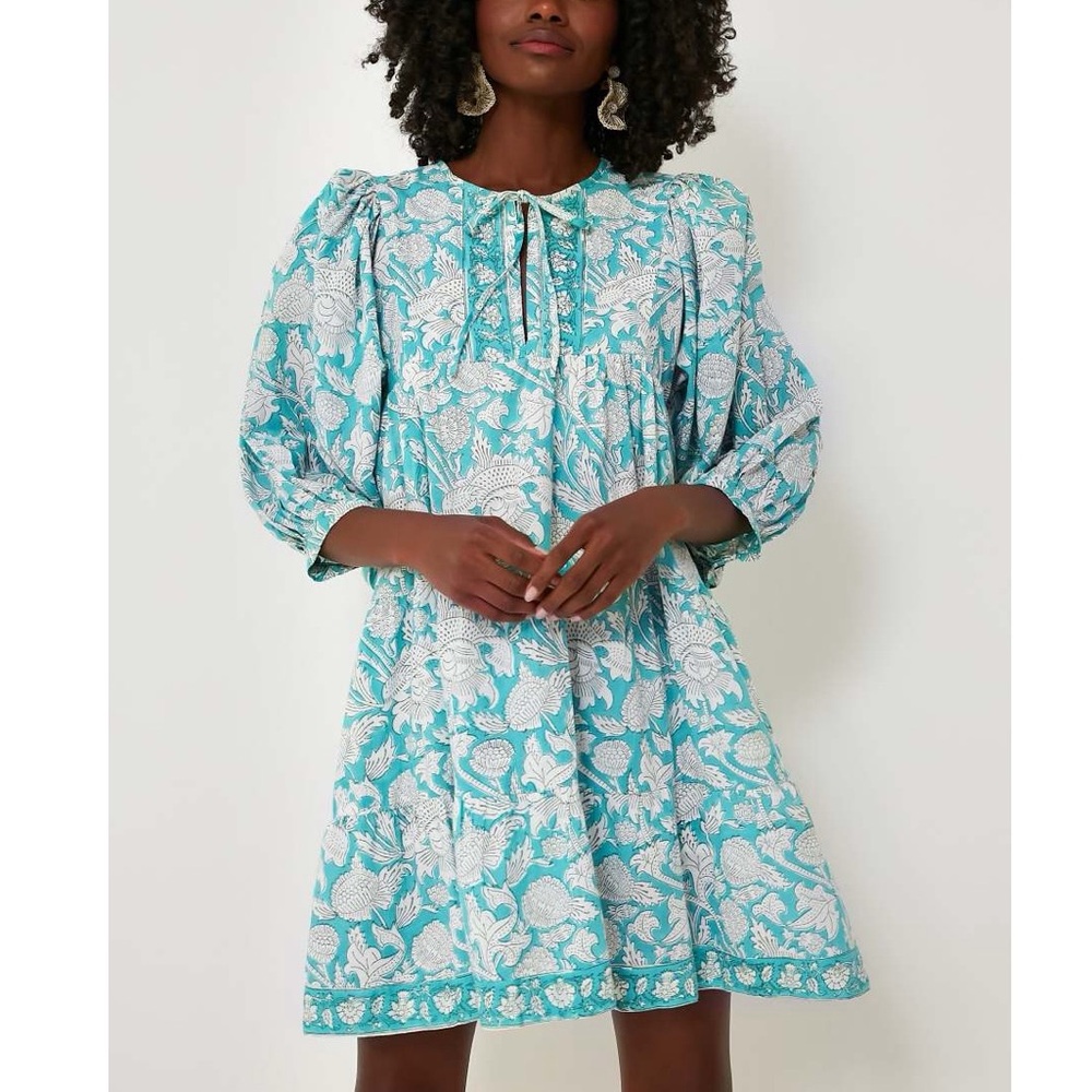 MAREA Turquoise Casita Mini Dress - Picture 1 of 10